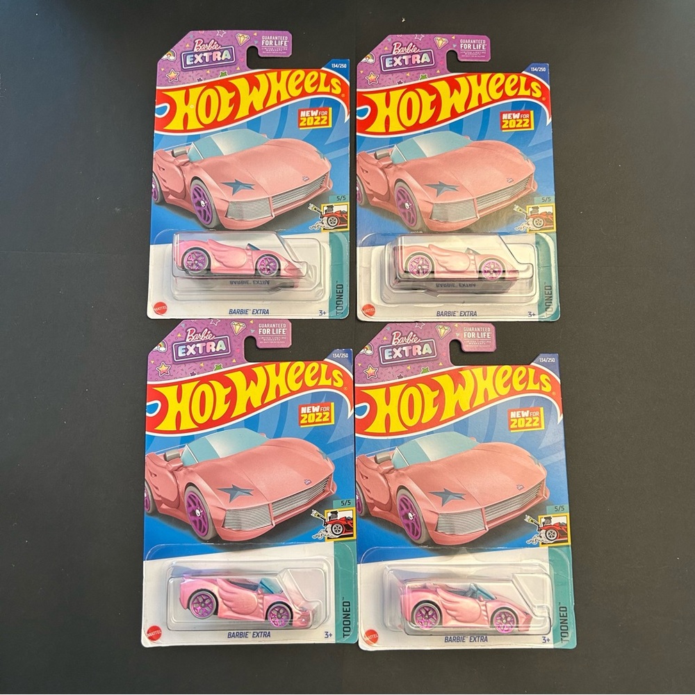 Barbie Extra Pink Hot Wheels Car- Qty: 4